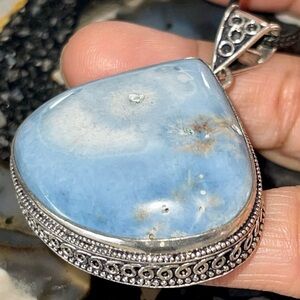 Chunky Powder Blue Owyhee Opal Pendant 2”